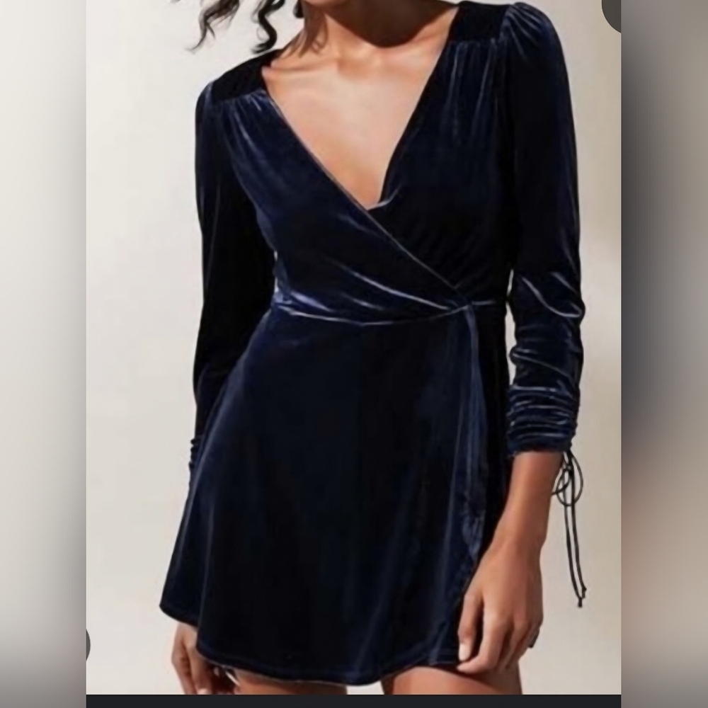 Urban Outfitters Midnight Blue Long Sleeve Dress - Picture 2 of 8